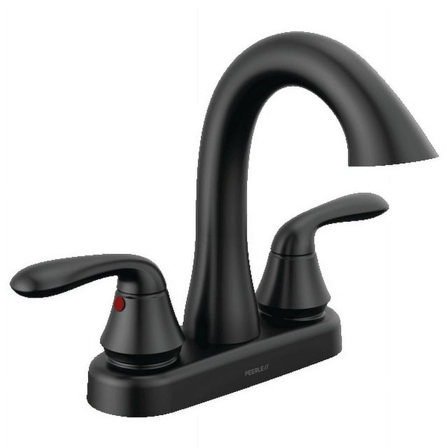 Peerless Two Handle 4" Centerset Bathroom Sink Faucet in Matte Black