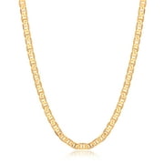Peermont 18k Gold Plated Flat Mariner 6MM Chain Necklace- 24"