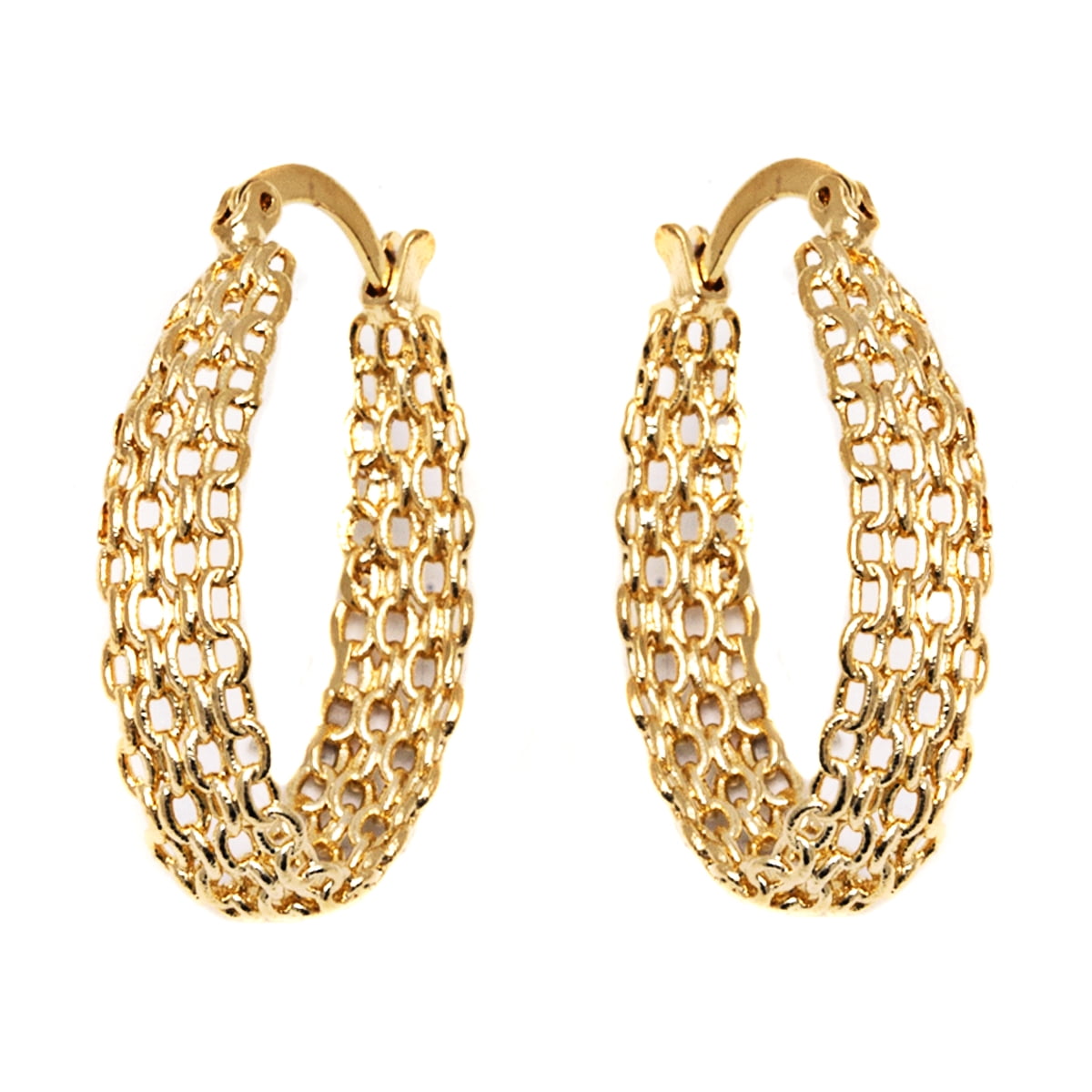Elegant 18k Gold Plated Cable Linked Hoop Earrings Australia Ubuy