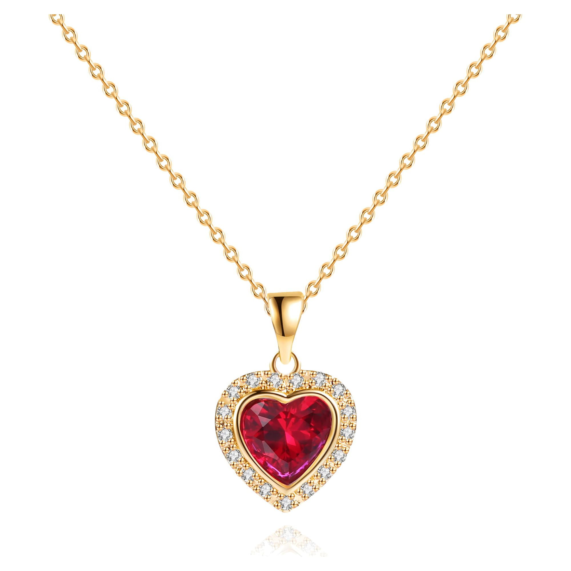 Light Up Heart Necklace On Red Beads [LMP004-1233] 