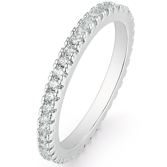 Peermont Barzel Classic Rose Gold Plated Pave Eternity Ring- Size 6