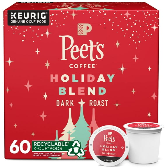 Peet,S Coffee , Dark Roast K-Cup Coffee Pods For Keurig Brewers - Holiday Blend 2022 60 Count (6 Boxes Of 10 K-Cup Pods)