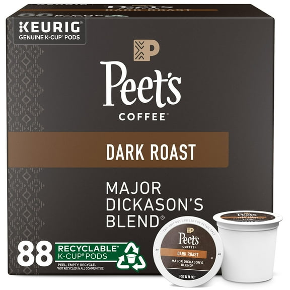 Peet,S Coffee, Dark Roast K-Cup Pods For Keurig Brewers - Major Dickason,S Blend 88 Count (4 Boxes Of 22 K-Cup Pods)