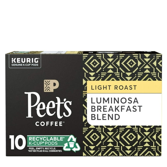 Peet’S Coffee Luminosa Breakfast Blend K-Cup Coffee Pods For Keurig Brewers, Light Roast, 10 Pods