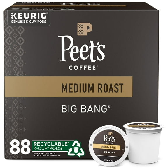 Peet,S Coffee, Medium Roast K-Cup Pods For Keurig Brewers - Big Bang 88 Count (4 Boxes Of 22 K-Cup Pods)