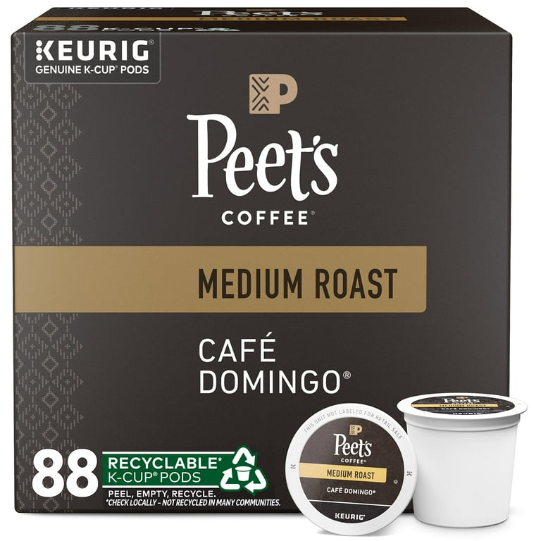 Peet's Coffee K-Cup Cafe Domingo Coffee - Compatible with Keurig Brewer - Medium - 22 / Box Peet's Coffee K-Cup Cafe Domingo Coffee - Compatible with Keurig Brewer - Medium - 22 / Box