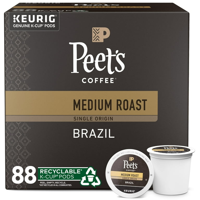 Peet's Coffee K-Cup Brazil Coffee - Compatible with Keurig Brewer - Medium - 22 / Box Peet's Coffee K-Cup Brazil Coffee - Compatible with Keurig Brewer - Medium - 22 / Box