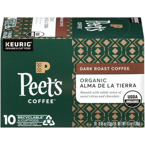 Peet's Coffee, Alma De La Tierra Organic Dark Roast Coffee Pods - 10ct Carton