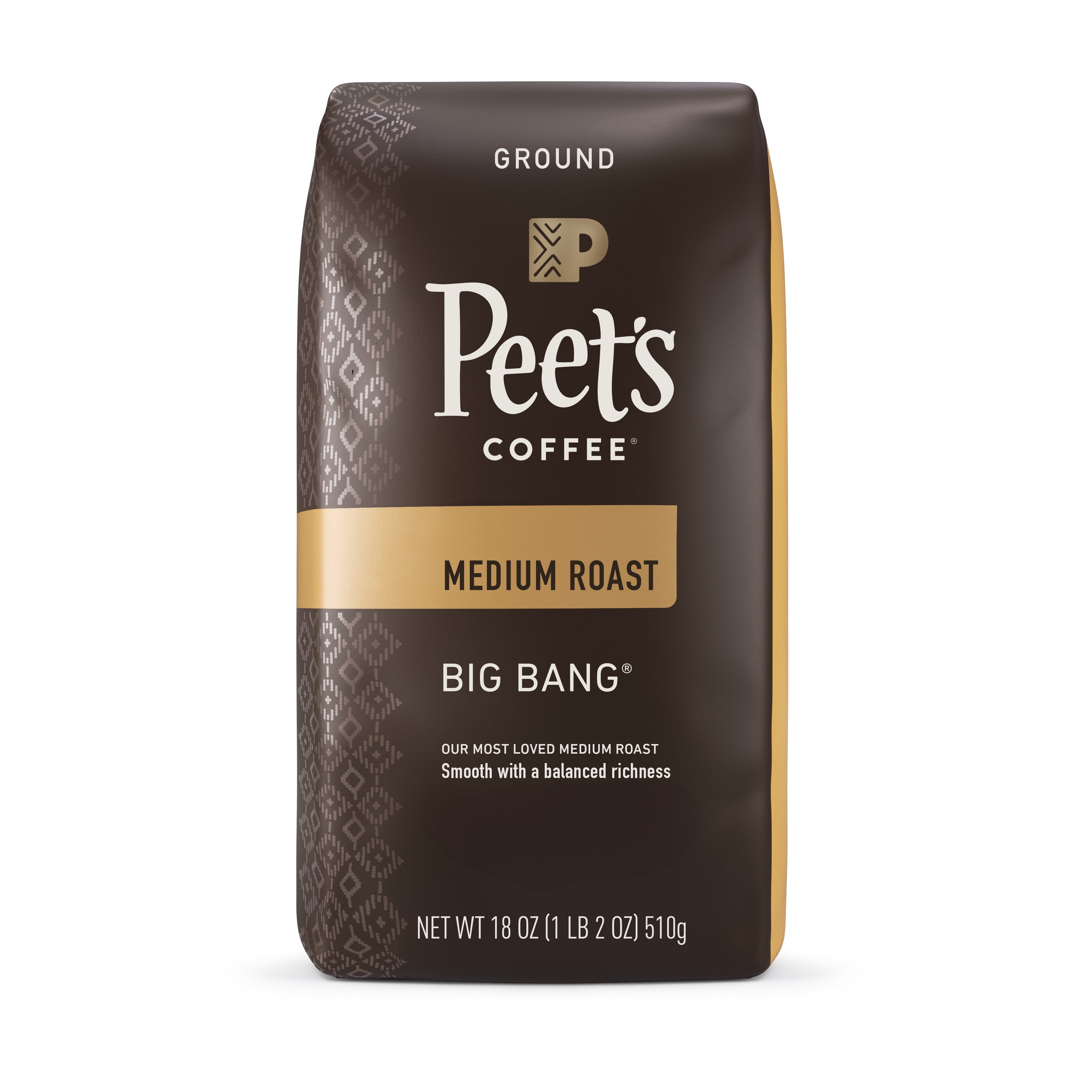 Peet's Coffee Big Bang Premium Medium Roast Ground Coffee, Arabica, 18 oz