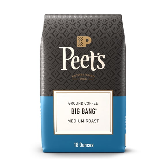 Peet's Coffee Big Bang Premium Medium Roast Ground Coffee, Arabica, 18 oz
