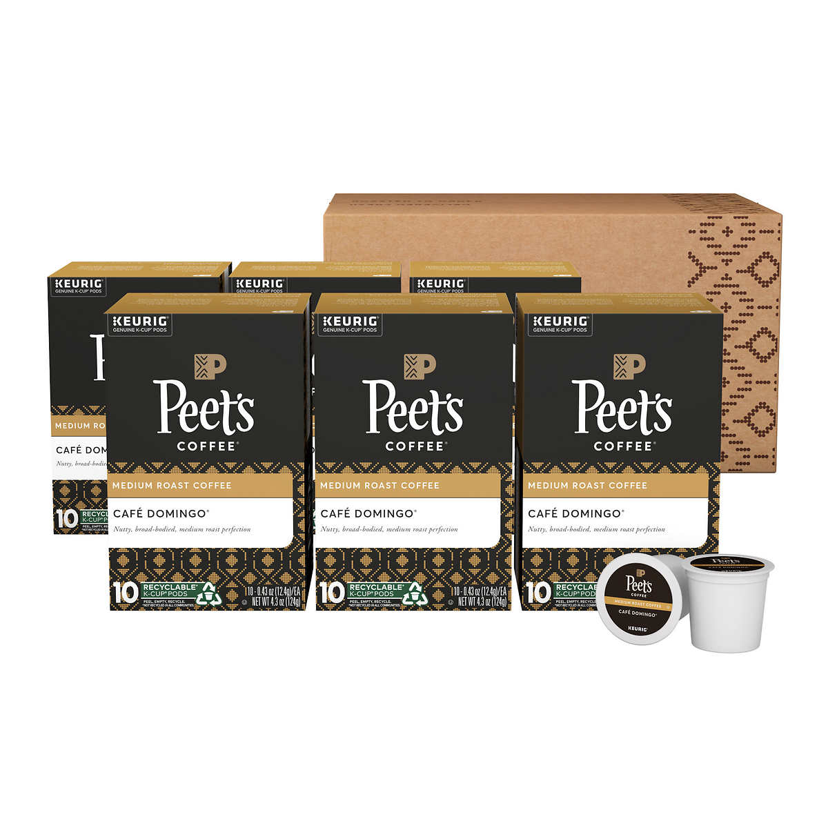 Peet’s Coffee Café Domingo KCup Pod, 60count