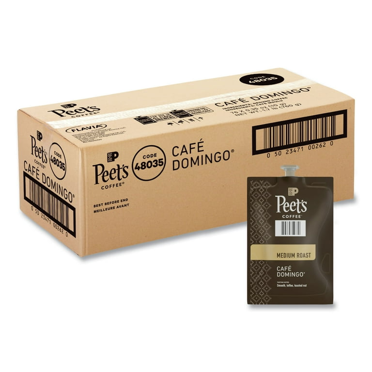 FLAVIA Ground Coffee Freshpacks, Cafe Domingo Blend, 0.35 oz Freshpack, 76/Carton FLAVIA Ground Coffee Freshpacks, Cafe Domingo Blend, 0.35 oz Freshpack, 76/Carton