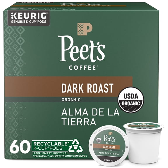 , Dark Roast K-Cup Pods for Keurig Brewers - Organic Alma de la Tierra, USDA Organic 60 Count (6 Boxes of 10 K-Cup Pods)