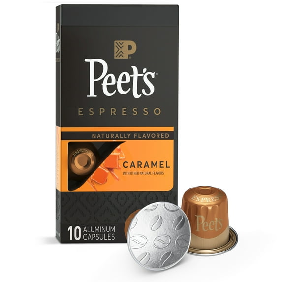 Peet's Coffee Espresso Capsules, Caramel (10 Count) Single Serve Capsules