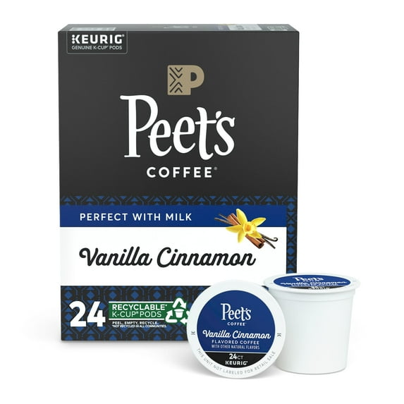 Peet's Coffee Flavored K-Cup Pods, Vanilla Cinnamon (24 Count) Single Serve Pods Compatible with Keurig Brewers