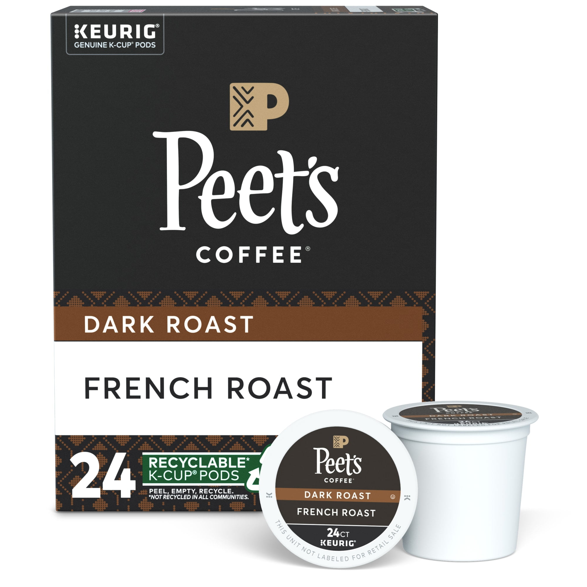 Peet's Coffee K-Cup Pods, French Roast Dark Roast (24 Count) Single Serve Pods Compatible with Keurig Brewers