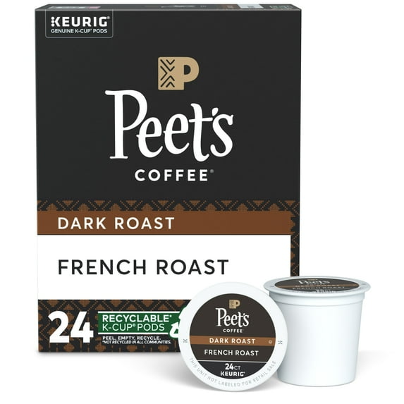 Peet's Coffee French Roast K-Cup Coffee Pods, Dark Roast, 24 Ct, For Keurig Brewers