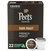 Peet's Coffee French Roast K-Cup Coffee Pods, Premium Dark Roast, 22 Count, Single Serve Capsules Compatible with Keurig