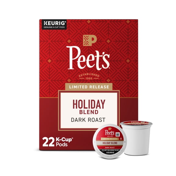 Peet's Coffee Holiday Blend Premium Dark Roast Keurig K-Cup Coffee Pods, 22 Count