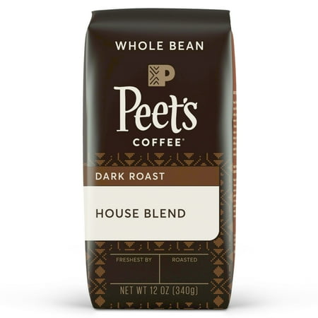 Peet's Coffee House Blend, Dark Roast Whole Bean Coffee, 12 oz Bag