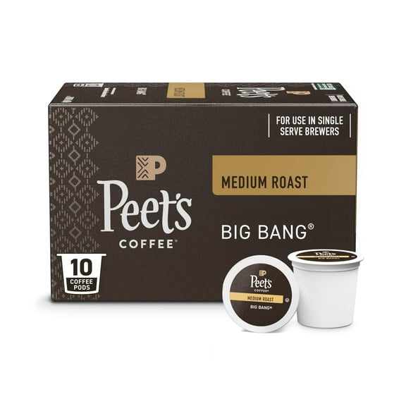 Peet's Coffee Big Bang Premium Medium Roast Single Serve Coffee Pods, 10 Count