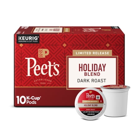 Peet's Coffee Holiday Blend Premium Dark Roast Keurig K-Cup Coffee Pods, 10 Count