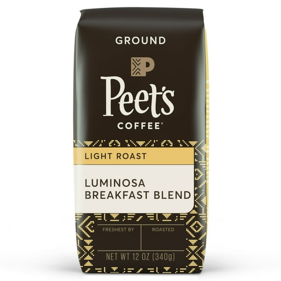 Peet's Coffee Luminosa Breakfast Blend, Light Roast Ground Coffee, 12 oz Bag