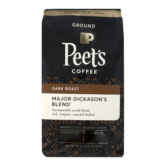 Peet's Coffee Major Dickason's Blend Dark Roast Ground Coffee 20 oz. Stand Up Bag