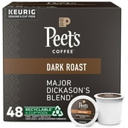 Peet's Coffee Major Dickason's Blend K-Cup Coffee Pods, Premium Dark Roast, 48 Count, Single Serve Capsules Compatible with Keurig