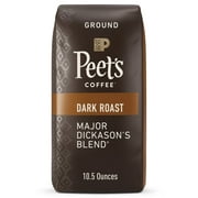 Peet's Coffee Major Dickason's Blend Premium Dark Roast Ground Coffee, Arabica, 10.5 oz