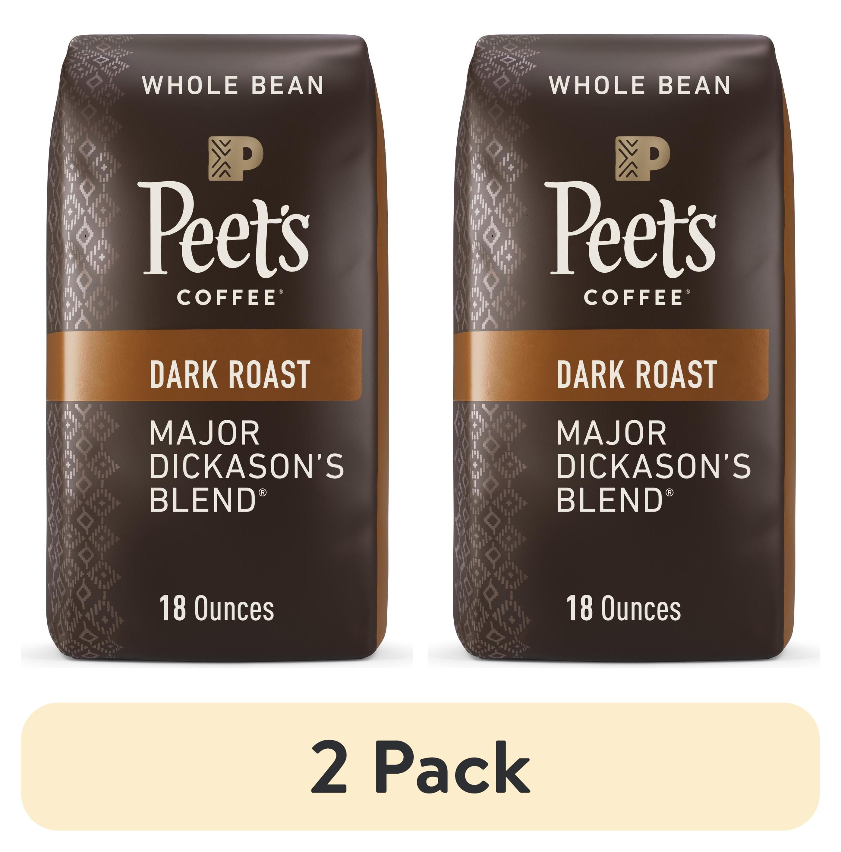 (2 pack) Peet's Coffee Major Dickason's Blend Whole Bean Coffee