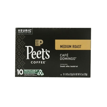 Peet's Coffee, Cafe Domingo Medium Roast K-Cup Coffee Pods - 10ct Carton