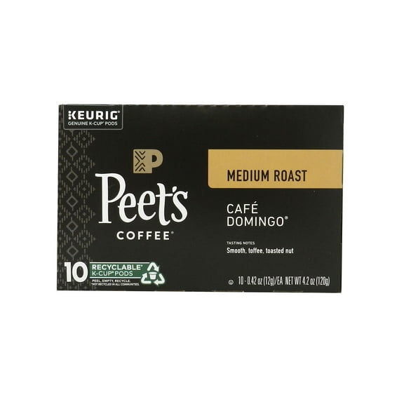 Peet's Coffee, Cafe Domingo Medium Roast K-Cup Coffee Pods - 10ct Carton