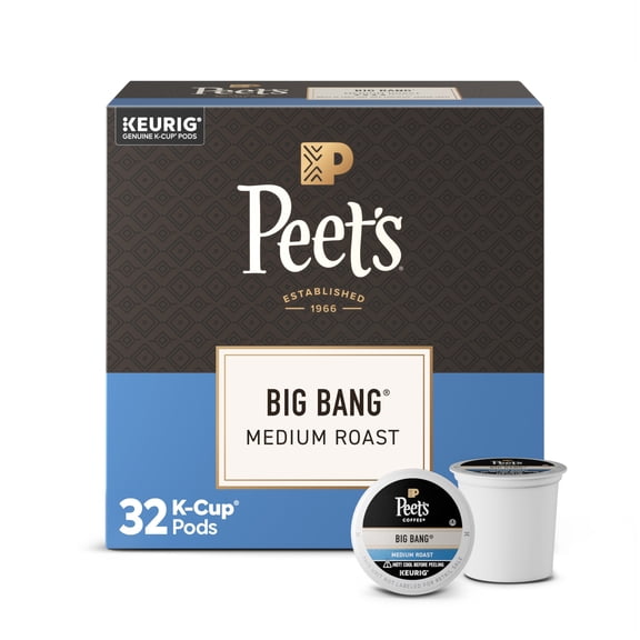 Peet's Coffee Big Bang Premium Medium Roast Keurig K-Cup Coffee Pods, 32 Count