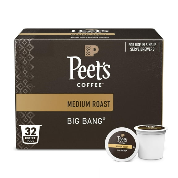 Peet's Coffee, Medium Roast Single Serve Coffee Pods - Big Bang, 32 Count (1 Box of 32 Pods)
