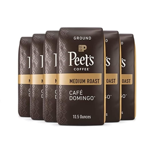 Peet's Coffee, Medium Roast Whole Bean Coffee - Big Bang 63 Ounces (6 Bags of 10.5 Ounces)