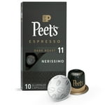 Peet's Coffee, Dark Roast Espresso Capsules, Compatible with Nespresso Original Machine - Nerissimo Intensity 11, 10 Count (1 Box of 10 Espresso Capsules)
