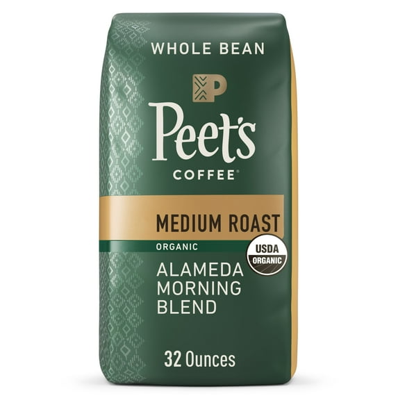 Peet's Coffee Organic Alameda Morning Blend Whole Bean, 32oz Bag