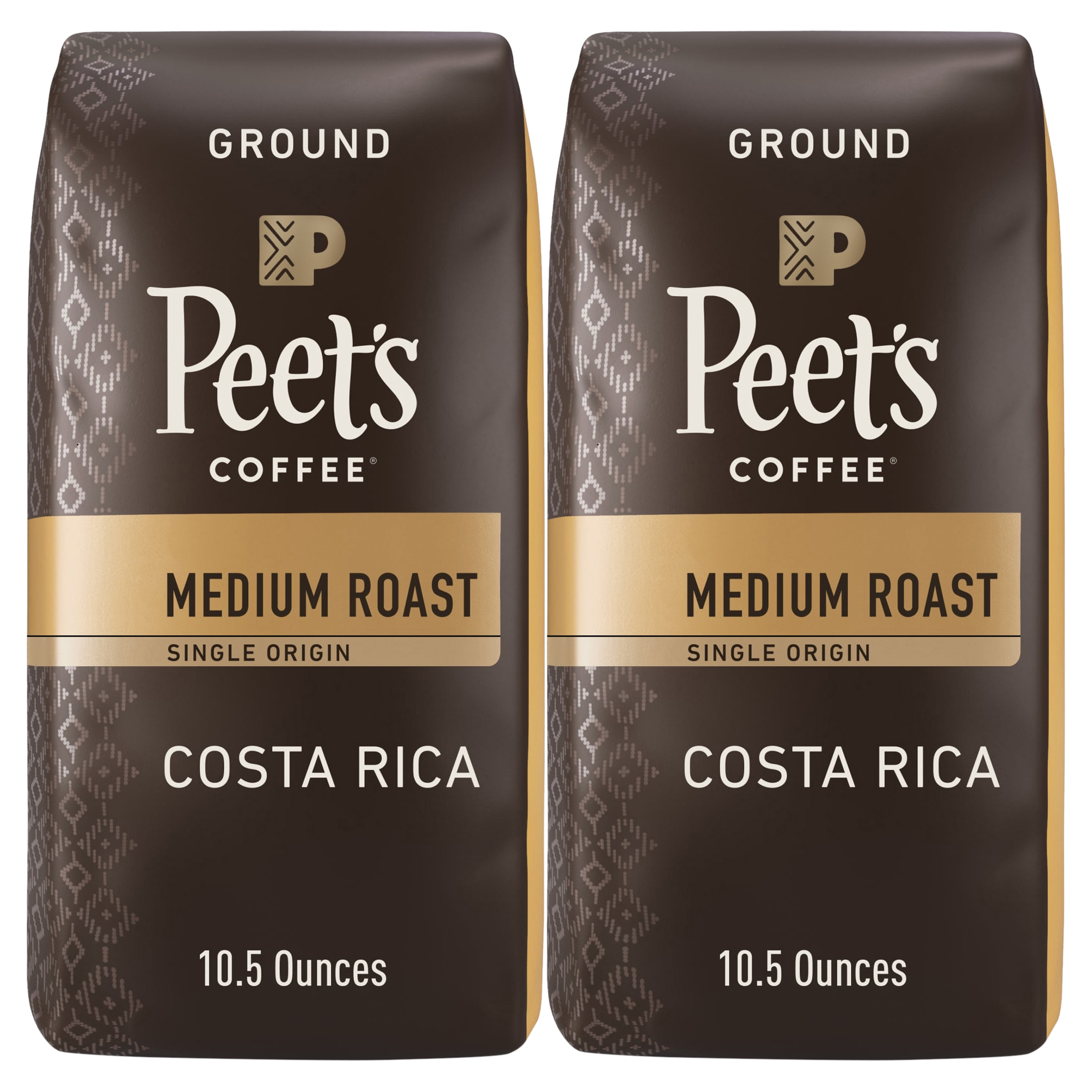 (2 pack) Peet's Coffee Single Origin Costa Rica Ground Coffee, Premium