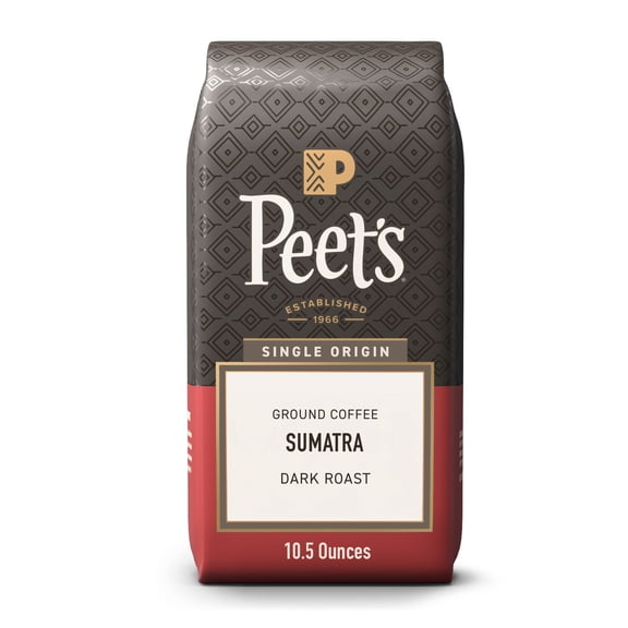 Peet's Coffee Single Origin Sumatra Premium Dark Roast Ground Coffee, Arabica, 10.5 oz