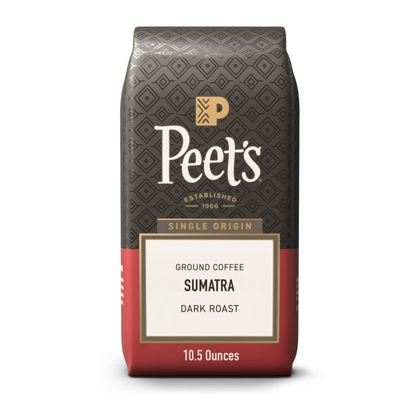 Peet's Coffee Single Origin Sumatra Premium Dark Roast Ground Coffee, Arabica, 10.5 oz