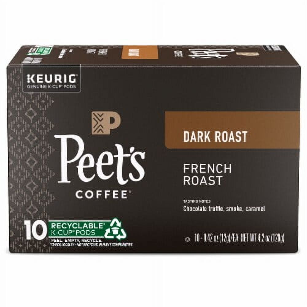 2X - Peet's French Roast Dark Roast K-Cup Coffee Pods 10 ct