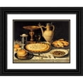 thumbnail image 1 of Peeters, Clara 14x12 Black Ornate Wood Framed with Double Matting Museum Art Print Titled - Still life with a tart- roast chicken- bread- rice and olives, 1 of 4