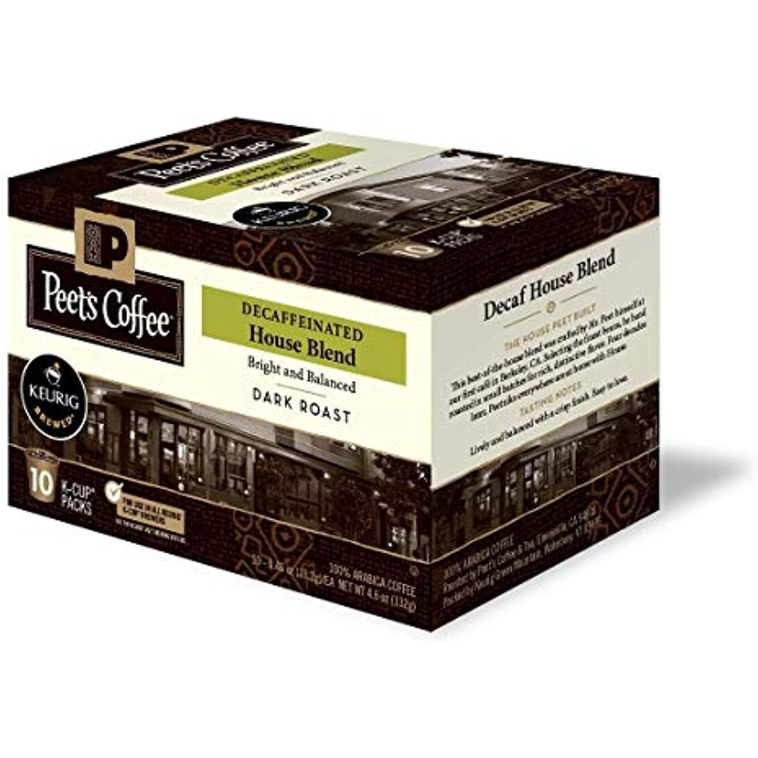 Peets Coffe& Tea Single Serve K-Cups 3 Pack, Decaf House Blend, 10 Count 3 Pack