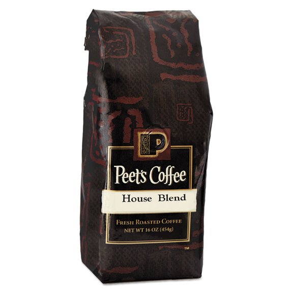 Peets Coffee & Tea Bulk Coffee, House Blend, Ground, 1 lb Bag