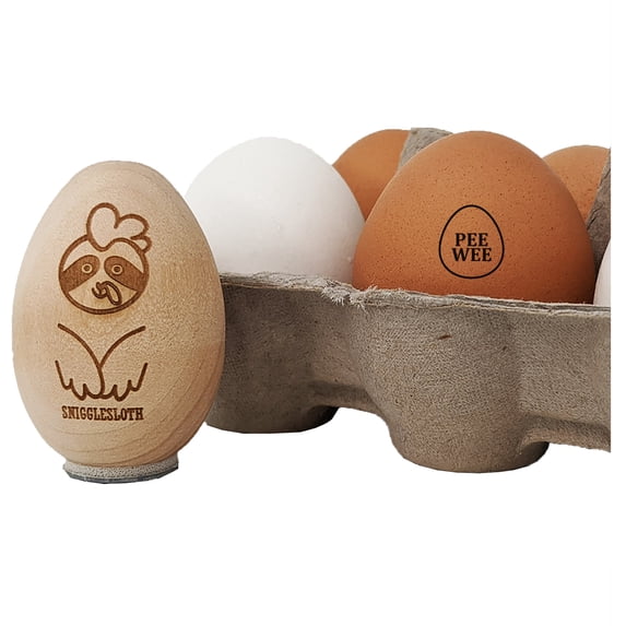 Peewee Tiny Smallest Egg Size Egg Chicken Rubber Stamp - Small 3/4 Inch