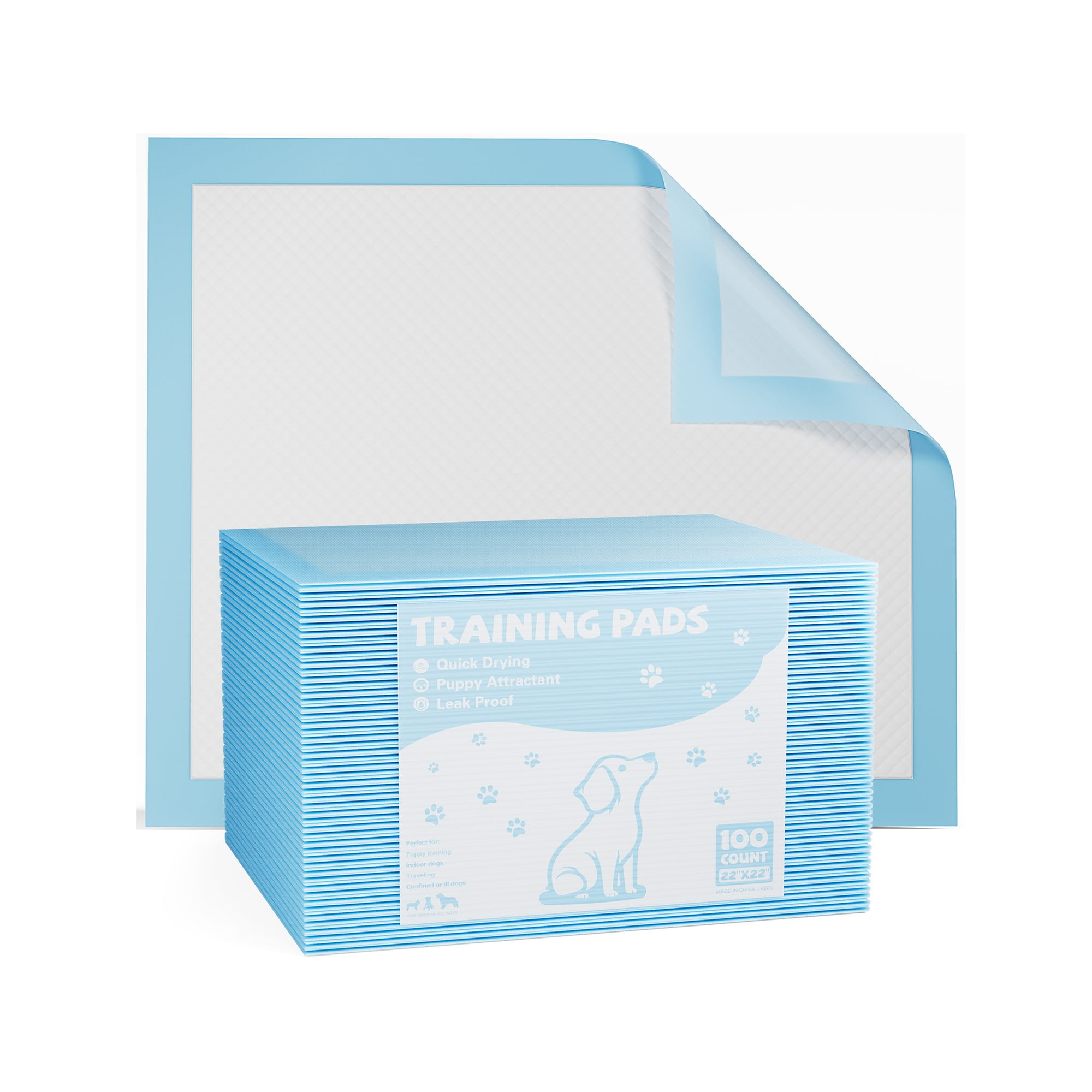 Pefilos 100pcs 22 x 22" Dog and Puppy Pee Pads with Leak-Proof Quick-Drying Disposable Dog Pads for Potty Training Pad, Absorbent Dog Pee Pads, Blue Pefilos 100pcs 22 x 22" Dog and Puppy Pee Pads with Leak-Proof Quick-Drying Disposable Dog Pads for Potty Training Pad, Absorbent Dog Pee Pads, Blue