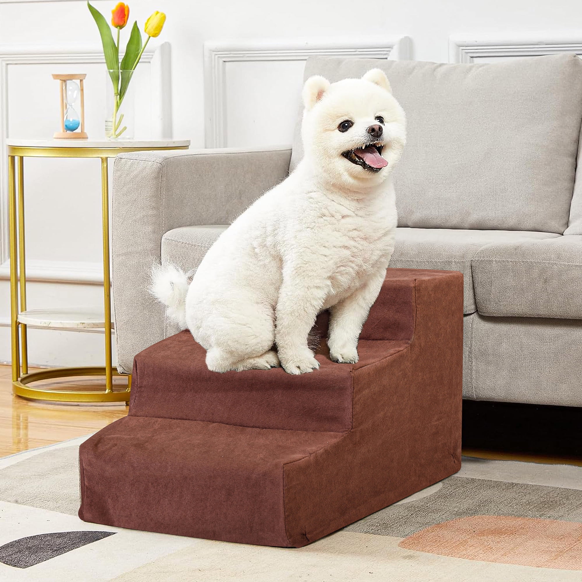 Pefilos 11.7" Dog Stairs and Steps for Small Dogs Cats, Non-Slip 3 Tiers Plastic Dog Ramp/Ladder, Best for Small Animals, Doggy, Kitty, Black Pefilos 11.7" Dog Stairs and Steps for Small Dogs Cats, Non-Slip 3 Tiers Plastic Dog Ramp/Ladder, Best for Small Animals, Doggy, Kitty, Black