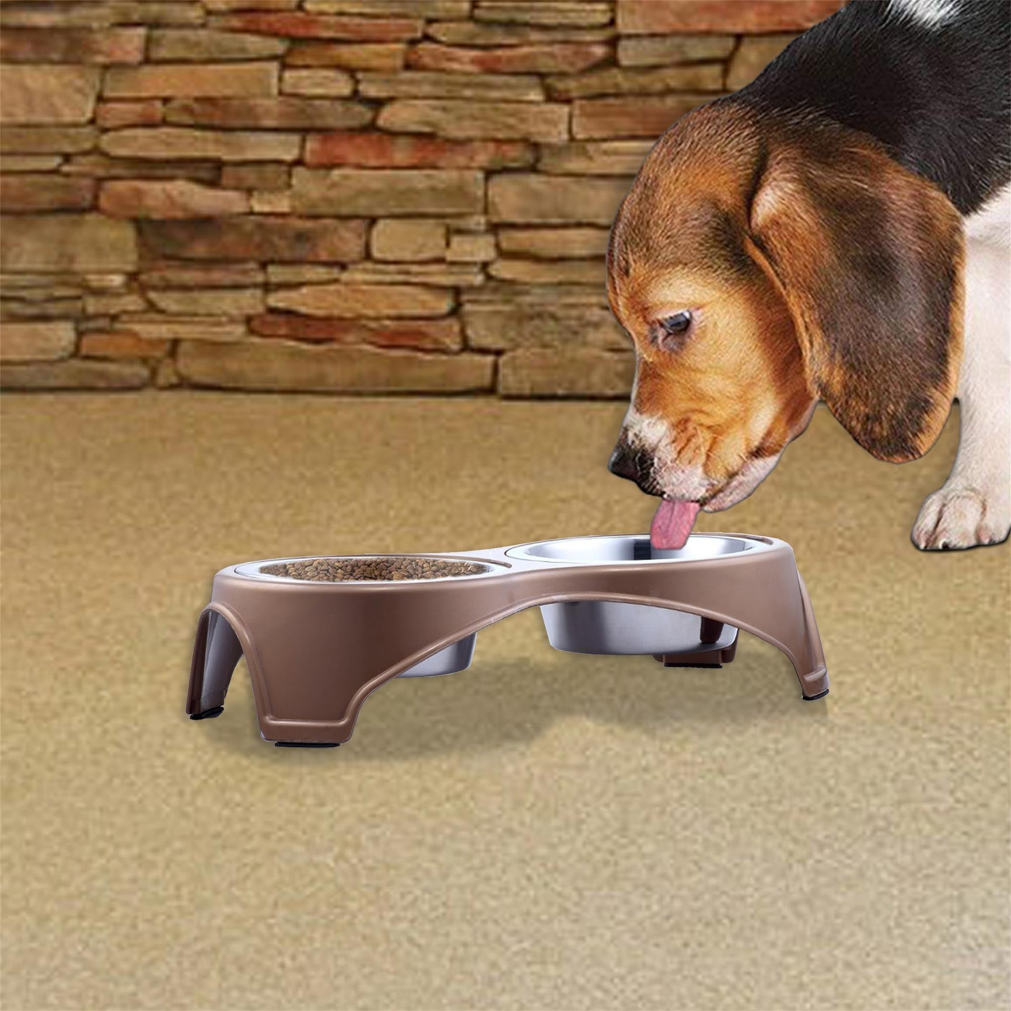 Pefilos 11.8 oz Elevated Dog Bowls with 2 Stainless Steel Pet Bowl for Large Medium, Small Dog and Cats, Gold M Pefilos 11.8 oz Elevated Dog Bowls with 2 Stainless Steel Pet Bowl for Large Medium, Small Dog and Cats, Gold M
