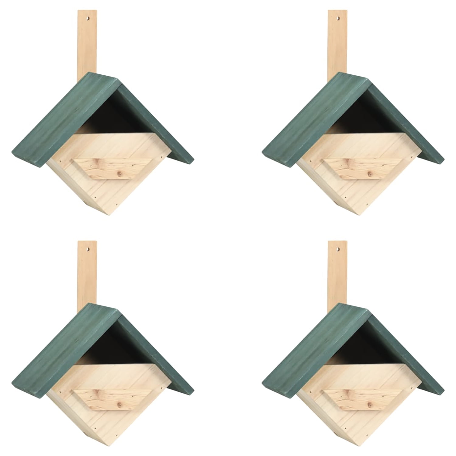 Pefilos 11" Bird Houses for Outside, 4 pcs Bird House Room for 4 Bird Bluebird Finch Cardinals Birdhouse for Garden, Beige Pefilos 11" Bird Houses for Outside, 4 pcs Bird House Room for 4 Bird Bluebird Finch Cardinals Birdhouse for Garden, Beige